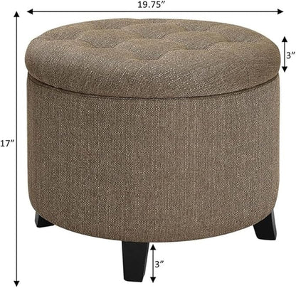 Convenience Concepts Designs4Comfort Storage Ottoman, Sandstone Fabric
