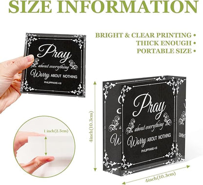 Acrylic Crystal Decoration Pray About Everything Worry About Nothing Inspirational Desk Decor - Meaningful Presents for Women - Presents for Mom Sister Teacher 4x4inch