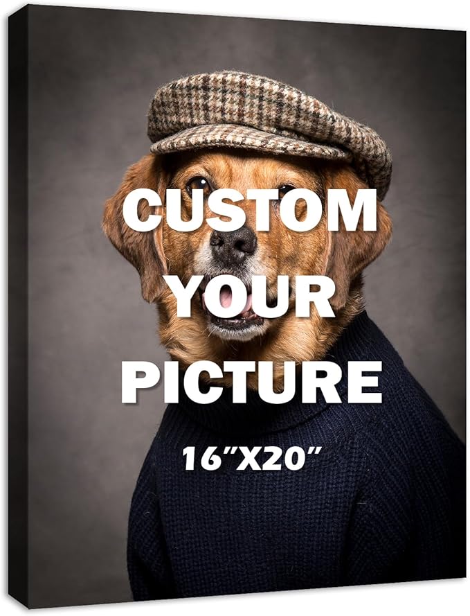 YYYYHPP Canvas Prints with Your Photos, Personalized Photo to Canvas Wall Art,Canvas Printing for Wedding, Family, Baby, Pets, Home Office Decor, Wrapped Frame 16"x20"