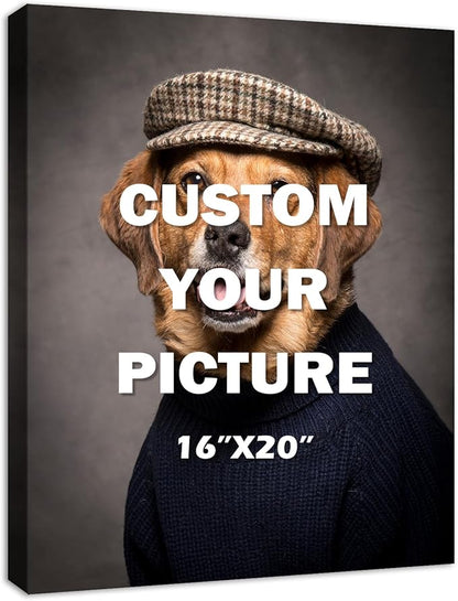 YYYYHPP Canvas Prints with Your Photos, Personalized Photo to Canvas Wall Art,Canvas Printing for Wedding, Family, Baby, Pets, Home Office Decor, Wrapped Frame 16"x20"
