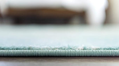Rugs.com Arlington Collection Rug – 5 Ft Square Aqua Medium-Pile Rug Perfect for Living Rooms, Kitchens, Entryways