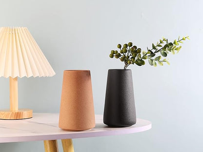 Ceramic Vase, Brown Vase, Modern Minimalist Decor, Farmhouse Vase, Perfect Decorative Vase for Living Room Decor and Various Holiday Vases As Decoration for Others. (Light Brown)