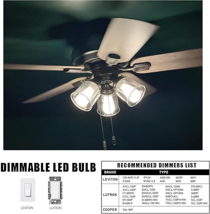Dimmable E26 Frosted LED Edison Bulbs, 4000K Neutral White，6W Equivalent 60W,600LM,AC120V,ST58 Frosted Light Bulbs with 90+ CRI,Edison Style,Pack of 6 (6W=60W, 4000K)