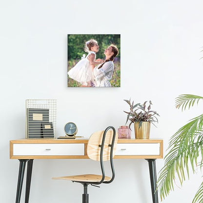 YYYYHPP Canvas Prints with Your Photos, Personalized Photo to Canvas Wall Art,Canvas Printing for Wedding, Family, Baby, Pets, Home Office Decor, Wrapped Frame 18"x18"