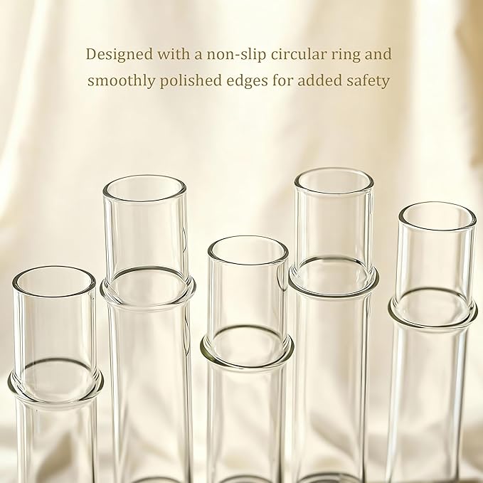 2 PCS Plant Propagation Station with Wooden Stand, Valentines Day Gifts, Glass Terrarium Vases for Plants, Birthday Gifts for Women Mom Plants Lovers, Home Office Garden Decor, 10 Tubes