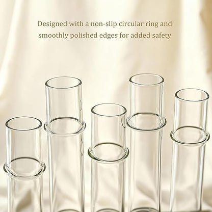 2 PCS Plant Propagation Station with Wooden Stand, Valentines Day Gifts, Glass Terrarium Vases for Plants, Birthday Gifts for Women Mom Plants Lovers, Home Office Garden Decor, 10 Tubes