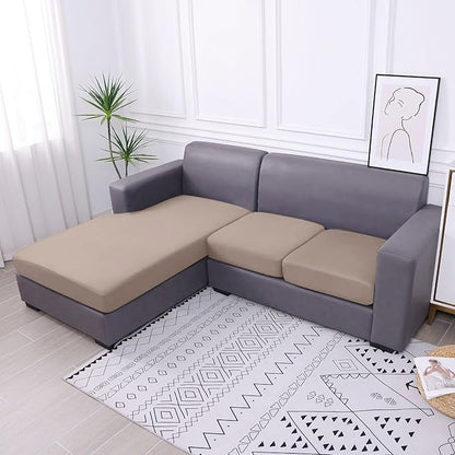 hyha Waterproof Couch Cushion Covers, Sectional Sofa Slipcovers Washable, L Shape Chaise Dog Couch Covers for Sectional Sofa, Universal Furniture Protector (1 Piece for Chaise XL, Taupe)