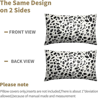 Polka Dot Pillow Covers 12x20 Set of 2 Decorations Black Cream Throw Pillow Covers Boho Decor Brush Strokes Pillowcases Modern Trendy Pattern Farmhouse Soft Cozy for Sofa Bed Home Decorative