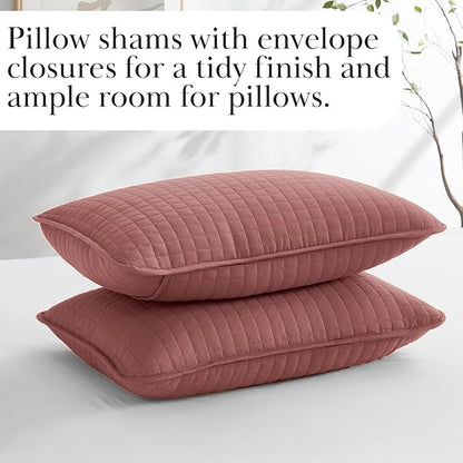Southshore Fine Living, Inc. Oversized King Quilt Bedding Set with 2 Pillow Shams, Marsala Coverlet, King Size/California Bedspread, Soft Microfiber Bedding, Easy Care, Machine Washable, Marsala