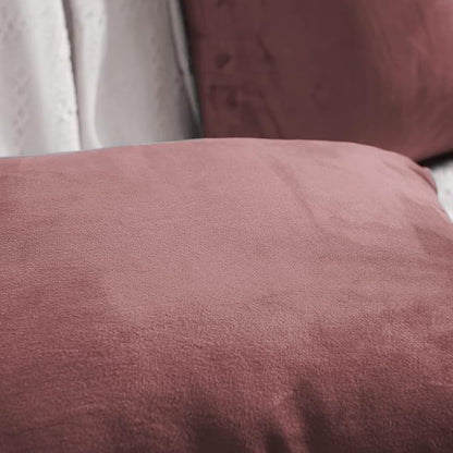 FY FIBER HOUSE Pack of 2 Velvet Throw Pillow Covers Decorative Pillowcase Soft Solid Cushion Cover, 16 x 16 Inch, Canyon Rose