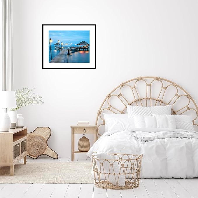 24x30 Picture Frame with 20x24 Mat Set of 2, Display Photo 20x24 with Mat or 24 x 30 Without Mat, Wall Hanging Large 24 by 30 Poster Frame with Plexiglass, 2 Pack, Black
