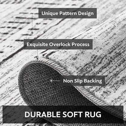 6x9 Area Rugs for Living Room Machine Washable Rug Distressed Indoor Carpet Neutral Moroccan Boho Rug Ultra Soft Area Rug for Bedroom Dining Room Playroom Office, Black