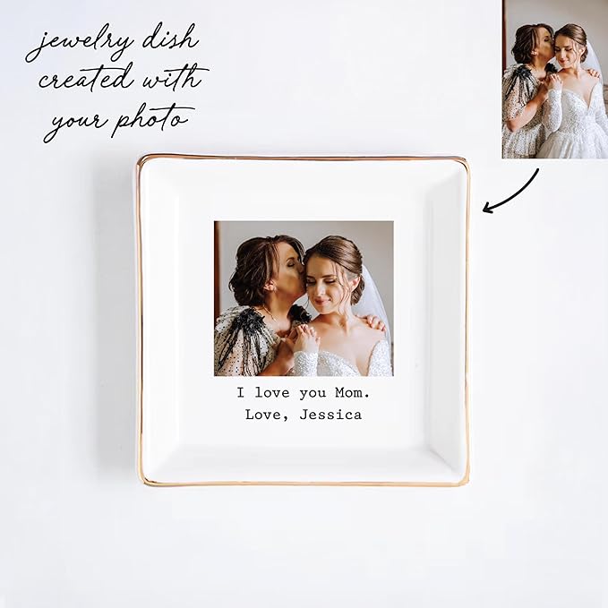 UrbanNEST Custom Photo Trinket Tray, Personalized Jewelry Holder, Grandma Jewelry Dish, Mom Ring Dish, Gifts for Mom from Daughter, Grandma Photo Gift, Trinkets Home Decor, Christmas 2025