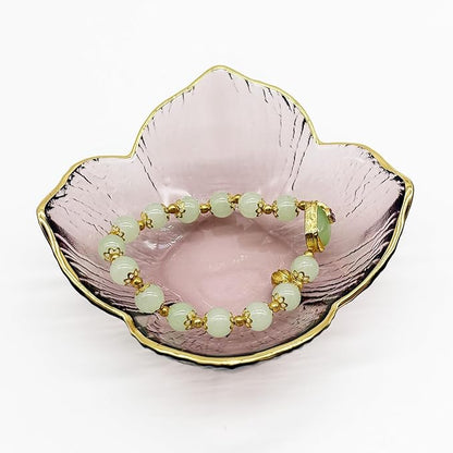 Small Flower Ring Dish Jewelry Tray, Pink Glass Jewelry Dish Tray, Nightstand Decor Jewlery Plate, Gifts for Mom, Crystal Ring Holder for Women, Bathroom Jewelry Bowl Trinket Tray Soap Dish