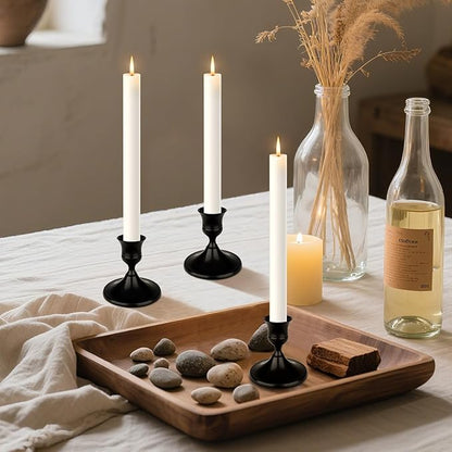 Black Candle Holder Taper Candle Holders, Set of 9 Candlestick Holders Decor for Home Decor, Metal Taper Candleholder for Fall Thanksgiving Halloween Christmas Table Fireplace Decor (9, Black)