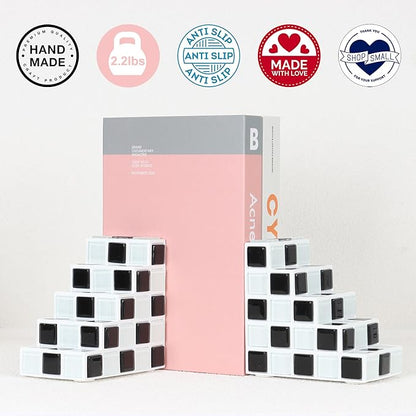 Decorative Bookends for Shelves - Stair Book Ends for Heavy Books - Unique Book Stopper & Holder for Shelves - Modern Home Decor Aesthetic Bookshelf Decor (Black & White)