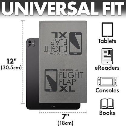 Airplane Tablet Holder, Flexible Cell Phone and Tablet Holder Extra Large 12x7”, Folding Cellphone Stand for Desk, Kindle, Bed, Airplane Gadgets Long Travel Essentials (Gray)