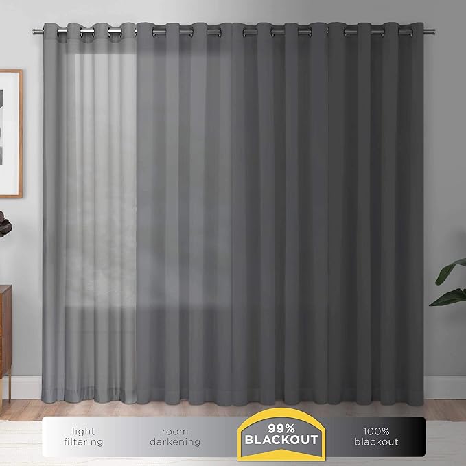 Eclipse Kendall Solid Blackout Window Curtains for Bedroom, 42" x 84", Purple, 1 Panel