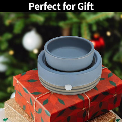 Candle Wax Melt Warmer with Timer Ceramic Electric Wax Melt 4-in-1 Oil Burner Adjusting Temperature Fits Yankee Large Jar Scented Candle for Home Decor Birthday Gifts for Women Mom Grandma Girls Blue