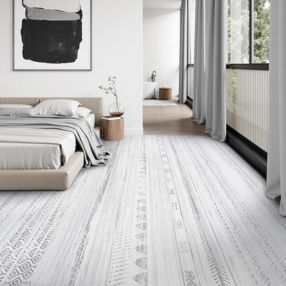10x14 Area Rugs for Living Room Machine Washable Rug Distressed Indoor Carpet Neutral Moroccan Boho Rug Ultra Soft Area Rug for Bedroom Dining Room Playroom Office, Grey