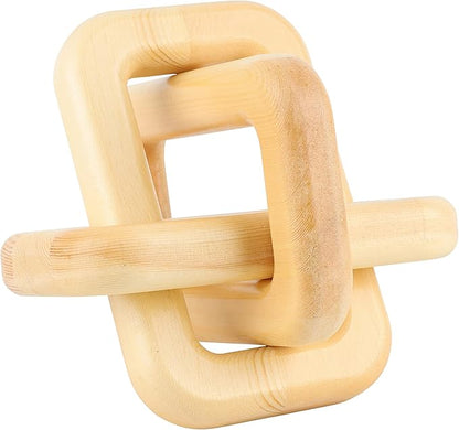 Wood Knot Home Decorations - Handmade Wood Chain Link Decor for Living Room, Farmhouse, Entry, Shelf, Coffee Table