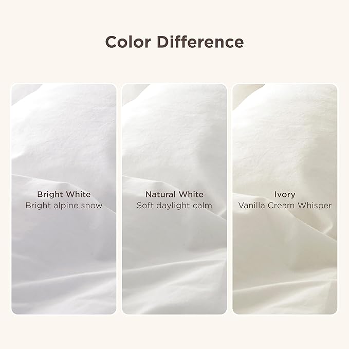 Bedsure 100% Washed Cotton Duvet Cover Twin Size - Ivory Minimalist Cotton Duvet Cover Linen Like for All Seasons - GentleSoft™ Plain Simple Bedding, 2 Pieces (Ivory, Twin, 68"x90")