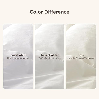 Bedsure 100% Washed Cotton Duvet Cover Oversized King - Natural White Minimalist Cotton Duvet Cover Linen Like - GentleSoft™ Plain Simple Bedding (Natural White, Oversized King, 120"x98")