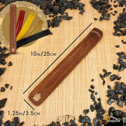 Gonesh - Incense Holder - Modern Home Decor - Wood Incense Burner - Brown - 10” x 1.25”
