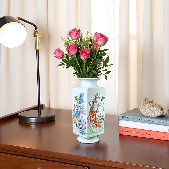 MTME Porcelain Figurines, Jingdezhen Decorative Flower vase, Home Decor, Wedding Gifts, Aesthetic Sculpture Home décor (Four Ladies)