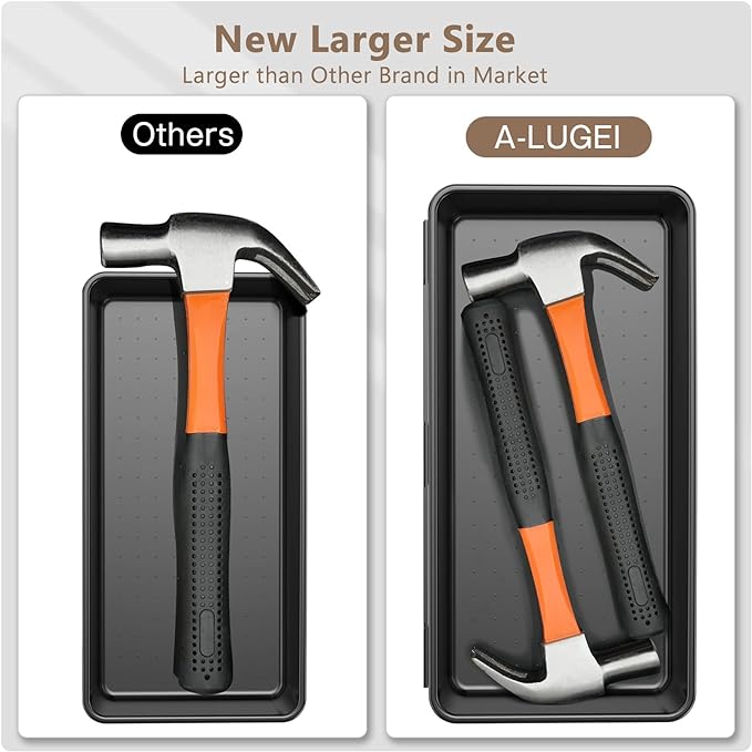 A-LUGEI【𝟰𝟲𝗣𝗖𝗦 & 5 Size】Tool Box Organizer Tray Divider Set, 【Black】 Desk Drawer Organizer, Garage Organization and Storage Toolbox Accessories Rolling Tool Chest Cart Cabinet WorkBench Small Part