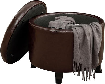 Convenience Concepts Designs4Comfort Round Storage Ottoman