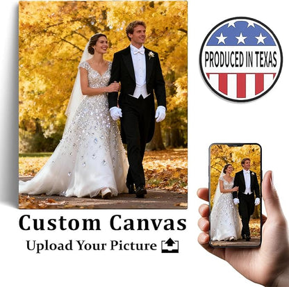 Personalized Custom Canvas Prints: Photo On Canvas (8x10) Transform Your Photos into Stunning Framed Wall Art Digitally Printed Photo To Canvas Ideal for Home Decor, Gifts Keepsakes.Made in Texas, USA