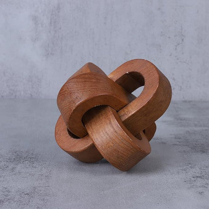 Wood Knot Decor Coffee Table Decor Shelf Decor Table Books Hand Carved Home Decoration Boho Farmhouse Rustic Modern Chain Link Decor Shabby Chic Bookshelf Decor 3 Link Wooden Knot
