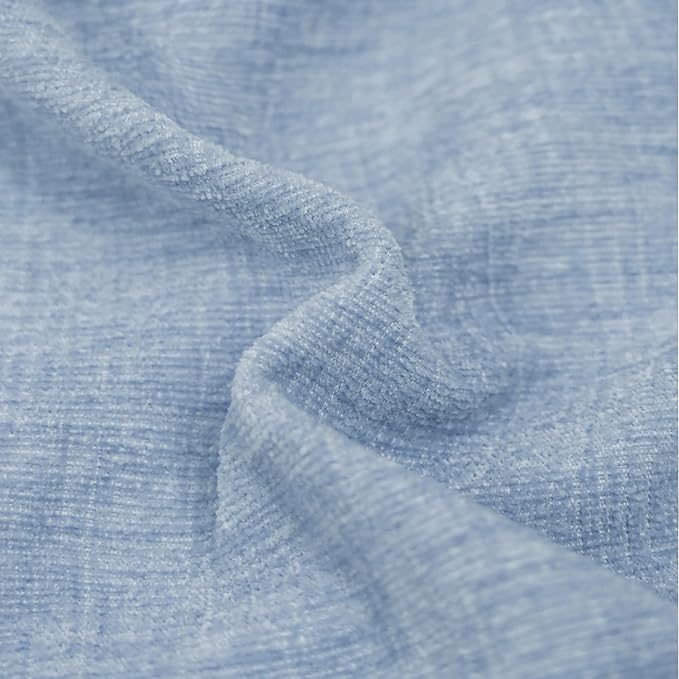 CaliTime Throw Pillow Covers Decorative 26 X 26 Inches Pack of 2 Cotton Thread Stitching Edges Solid Dyed Soft Chenille Cushion Cases for Couch Sofa Bed Living Room Farmhouse Baby Blue