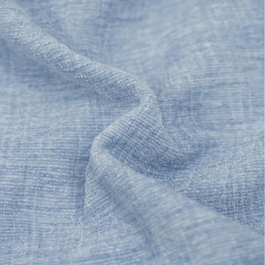 CaliTime Throw Pillow Covers Decorative 24 X 24 Inches Pack of 2 Cotton Thread Stitching Edges Solid Dyed Soft Chenille Cushion Cases for Couch Sofa Bed Living Room Farmhouse Baby Blue