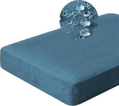 H.VERSAILTEX Suede Stretch Individual Chaise Cushion Cover Replacement Sectional Couch Covers L Shape Sofa Both Left/Right Soft Couch Seat Covers for Pets Washable(1 Piece Chaise Cover, Stone Blue)