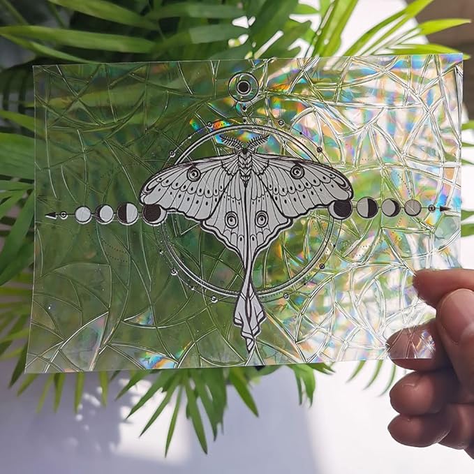 Olicard Suncatcher Sticker Indoor Rainbow Prism Film for Bedroom Decoration, Anti-Collision Window Decals for Bird Strikes, Sun Catchers, Rainbow Maker for Home Decor