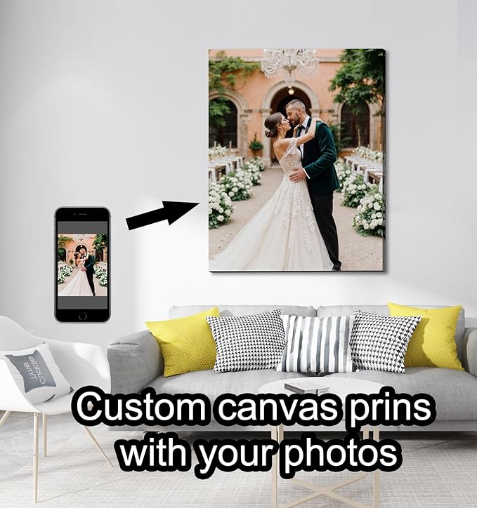 TreeDeal Custom Canvas Prints with Your Photos, Framed 11” x 14” Personalized Pictures Print, Customized Photo to Canvas Wall Art Ideal for Home Decor Gift Wrapping Pets Family Baby Wedding