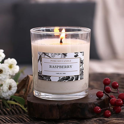 Aronica Raspberry Candle, Baby Shower Game Winner Gifts, Fruit Scented Soy Candles for Home, Fall Candles Bestfriend Gift, House Wax, Energizing Candle for Woman