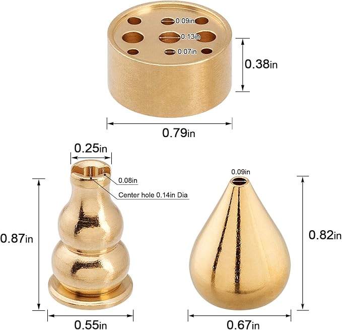 OIIKI Brass Incense Holder, Coil Incense Burner, Incense Stick Holder, Alloy Cone Ash Catcher for Indoor Outdoor Use (3 Styles)