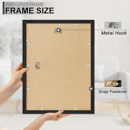 Engineered Wood 16x22 Picture Frame Set of 3, Black Frame for 16 x 22 Inch Picture Poster Photo, Light Weight 16 by 22 Frame with Wood-grain for Wall - 3 Pack/Black/16 x22