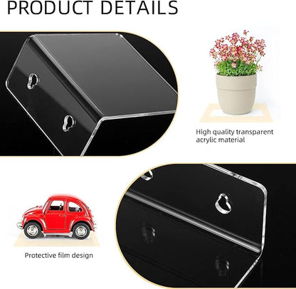Acrylic Wall Shelves for Storage,Floating Shelf,Acrylic Display Shelves,Ledges for Pop Figures,Plant,Picture Photo for Bedroom Decor Living Room