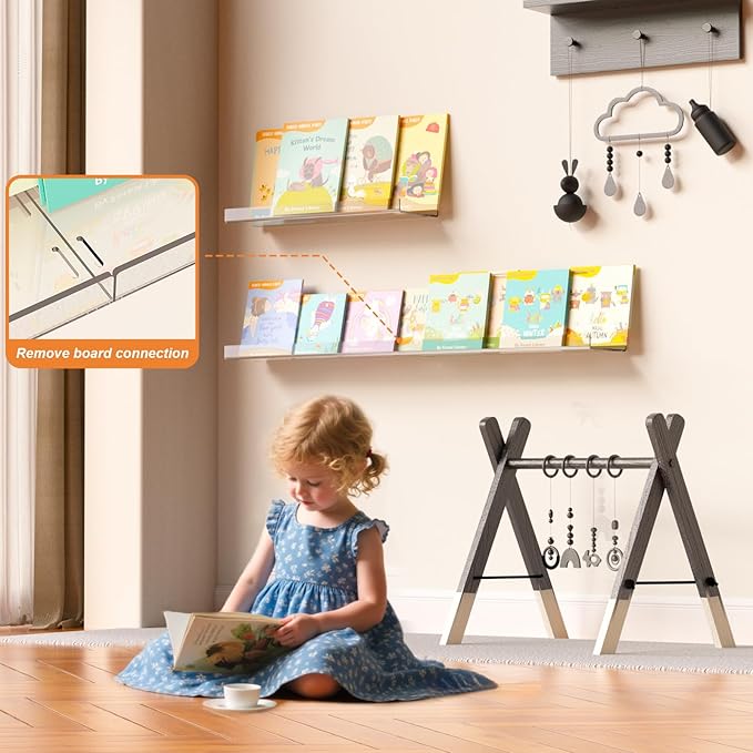 Acrylic Shelves for Bathroom, Clear Floating Shelves for Wall, Wall Organizer Suitable for Bathroom, Bedroom, and Living Room Storage for Make Up,Action Figure,Books -3 Pack