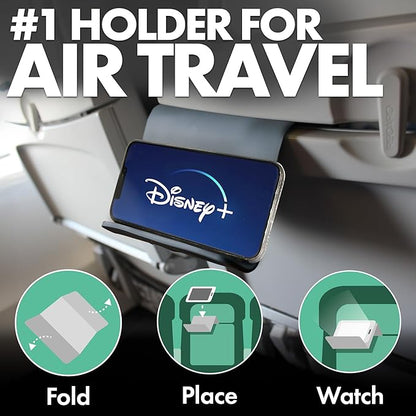 FoldenAirplane Phone Holder, Flexible Cell Phone Holder, Folding Cellphone Stand for Desk, Bed, Office, Treadmill - Airplane Gadgets for Long Travel Accessories - Plane Essentials (Silicone)