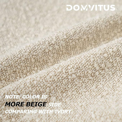 DOMVITUS Luxury Decorative Throw Pillow Cover 18 x 18 Inch Textured Boucle Square Sofa Couch Pillow for Living Room Woven Accent Cushion Case, 1PC, Buttery Cream