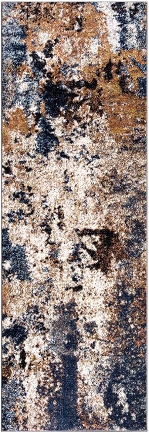 Keen Home Design Area Rugs - 2x18 Non-Shedding, Abstract Rugs for Kitchen, Living Room, Bedroom, Dining Room, Entryway - Size: 2'8" x 18', Multi