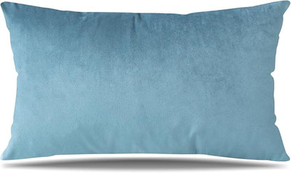 Artscope Luxury Velvet Pillow Covers Super Soft Decorative Rectangle Throw Pillow Covers Case Cushion Covers for Sofa Couch Bedroom Car Decor 16x24 Inch Light Blue