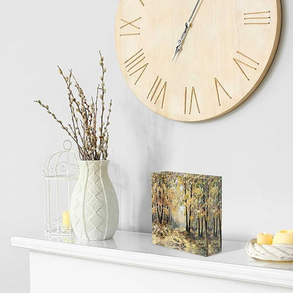 Desktop Decoration Abstract Drawing Landscape,Autumn Fallen Leaves Acrylic Decor Women Congratulations Presents Appreciation Presents for Coworkers Thank You Presents Housewarming Presents