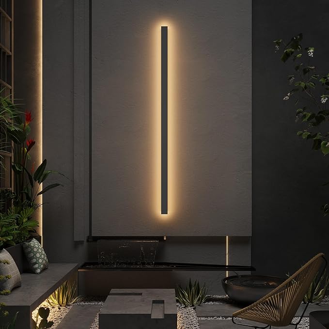 56In Long Outdoor Light,IP65 Waterproof Modern Exterior Lighting Fixture 3000K Linear Outdoor Light for Porch Courtyard