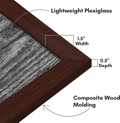 Americanflat 16x20 Picture Frame with Polished Plexiglass - Wide Picture Frames Made of Engineered Wood for Vertical or Horizontal Wall Display - Epic Collection - Mahogany